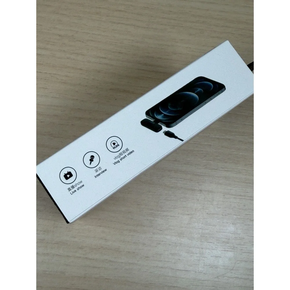 USB C Mini Mic (2) Rechargeable Wireless Microphones & 1 Receiver Type C Black